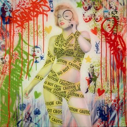 Marilyn Monroe III by Srinjoy - Mixed Media sized 30x30 inches. Available from Whitewall Galleries